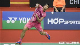 台北羽球公開賽男單冠軍賽周天成 圖／記者林敬旻攝