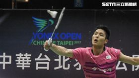 台北羽球公開賽男單冠軍賽周天成 圖／記者林敬旻攝