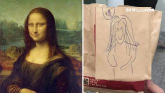 要求畫蒙娜麗莎微笑…外送店員真畫了