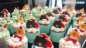 LINE FRIENDS,杯子蛋糕,熊大,兔兔,莎莉,跨年,聖誕