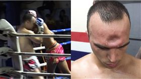 泰拳,肘擊,額頭,Patong stadium,泰國　圖／翻攝自臉書