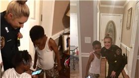 鬼靈精,美國,男童,女警,聖誕節,TyLon Pittman,Lauren Develle,報警　圖／翻攝自臉書