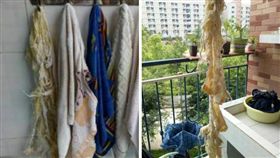 毛巾,洗臉帕,破舊,省錢,牙刷,拖鞋,破洞,節儉,貧民窟
（圖／翻攝自微博）
