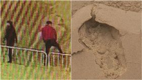 上海,金山,沙雕,欄杆,上海陸家嘴全景,堅固,破壞,腳印,修復,大陸 圖／翻攝自金山傳播微博　https://goo.gl/wGQPG1