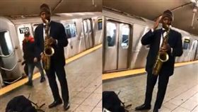 紐約中央車站街頭藝人演奏中華民國國歌，讓網友聽到超暖心。（圖／翻攝爆料公社）