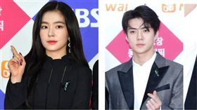 ▲EXO及Red Velevt在紅毯別上R.I.P JH。（合成圖／翻攝自newsen、일간스포츠）