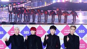 ▲WINNER隊長姜昇潤誤跑入WANNA ONE隊伍。（合成圖／翻攝自NAVER、스포츠한국）