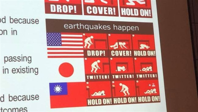 台灣人遇地震超淡定　一張簡報圖秒懂