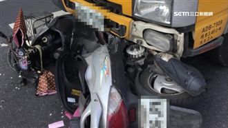貨車闖紅燈　騎士遭撞拖行鎖骨斷裂