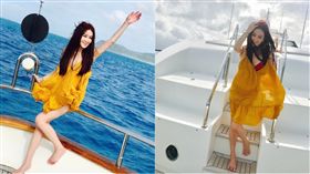 溫碧霞,曬比基尼照,翻攝自微博