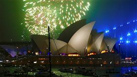 2018跨年.雪梨煙火秀（圖／路透社／達志影像）