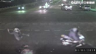 闖紅燈？畫面曝光！美籍男遭撞噴飛