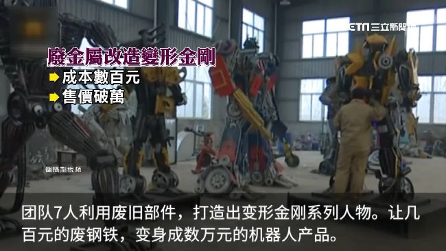 只用到百元廢五金　農民打造變形金剛