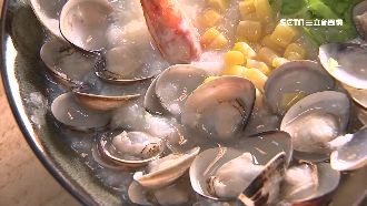 蛤蠣堆成山！海鮮粥用料「澎派」吸客