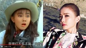 謝金燕五官全進化,合成圖／翻攝自微博、VOGUE