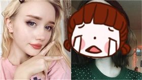 Hailey Wait,網紅,正妹,濃妝,痘疤,素顏,修圖,網美,Cystic Acne　圖／翻攝自Hailey Wait IG https://goo.gl/qeKw1C