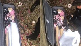 男子大半夜將「女友」裝箱遺棄郊外，目擊民眾嚇到報案。（圖／翻攝東方網）