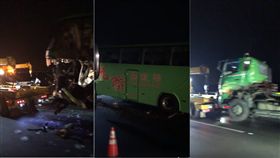 中山高拖板車打滑…統聯客運追撞　駕駛慘亡釀1死3傷
●【爆料公社】●