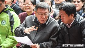 台北市長柯文哲出席台北市公共托嬰增設20迎新春記者會。 圖／記者林敬旻攝