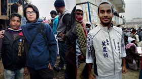 孟加拉當地人在穆斯林大集會上，穿著前平鎮市代表會主席、彰化市長候選人的背心。（圖／翻攝吳建衡Ed Wu Photography臉書）