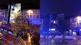 比利時安特衛普市（Antwerp）發生瓦斯氣爆，導致住宅大樓坍塌。（圖／翻攝twitter）