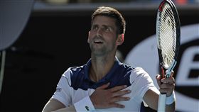 ▲喬科維奇輕鬆晉級澳網64強，難掩回歸喜悅。（圖／美聯社／達志影像）