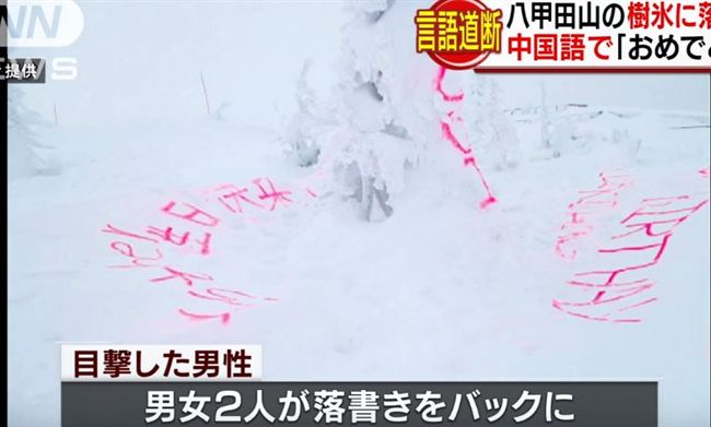 簡字「生日快樂」染紅　日本樹冰遭殃