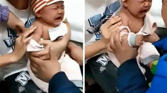 不要逼我說話…男嬰打針哭喊：真疼啊
