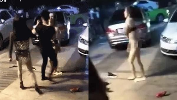 酒後痛毆保全！裸體女大街脫衣狂叫囂