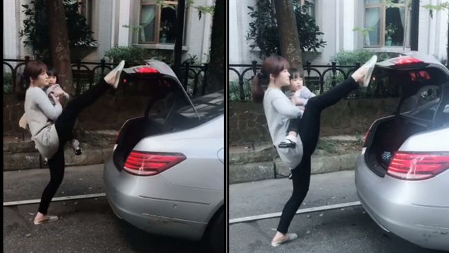美女主播一字馬關後車廂！粉絲狂驚呼