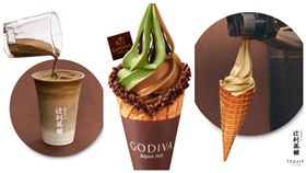 抹茶、焙茶霜淇淋。（圖／GODIVA,辻利茶舗提供）