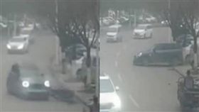 三寶,倒車,油門,剎車,樹,安徽,毫洲,大陸,保險桿　圖／翻攝自梨視頻