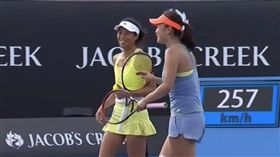 ▲謝淑薇和彭帥攜手挺進女雙8強。（圖／翻攝自愛奇藝）