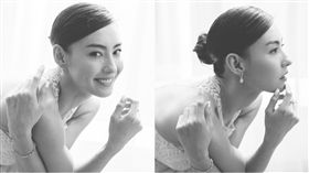 張柏芝婚紗照。合成圖／翻攝自張柏芝工作室