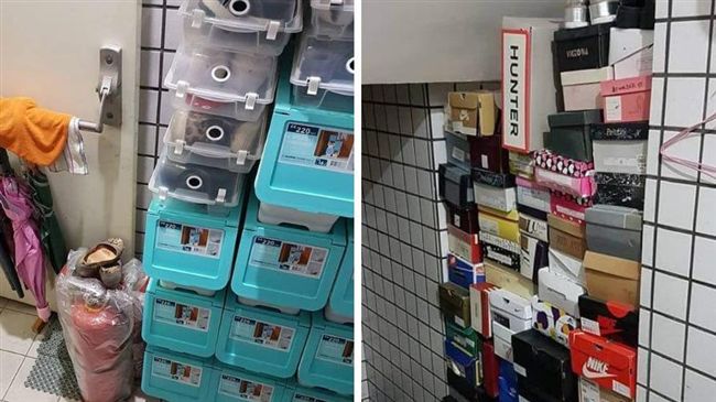 鞋櫃塞不夠？鄰居竟在樓梯間堆滿鞋盒
