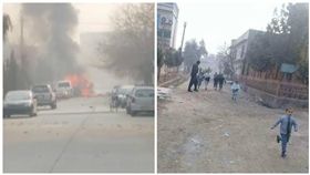 阿富汗東部南加哈省的賈拉拉巴德市（Jalalabad）的「救助兒童會」辦公室遭自殺炸彈攻擊,孩童嚇得紛紛逃離（圖／翻攝自推特）