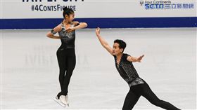 四大洲花式滑冰錦標賽北韓選手廉太鈺、金柱植雙人冰舞。 圖／記者林敬旻攝