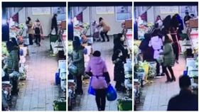 中國大陸母女菜市場買菜遭陌生女子毆打（圖／翻攝自秒拍）