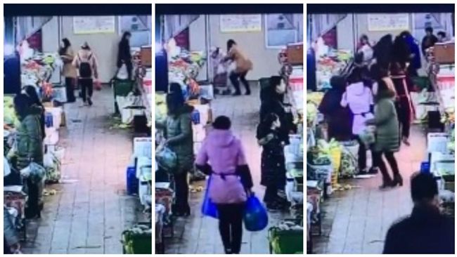 母女市場買菜　童慘遭陌生女毆打猛摔