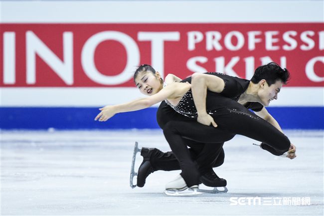 四大洲花式滑冰錦標賽雙人長曲北韓選手廉太鈺、金柱植。 圖／記者林敬旻攝