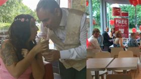 肯德基吃到飽！新人婚宴只花2萬／翻攝《Metro》