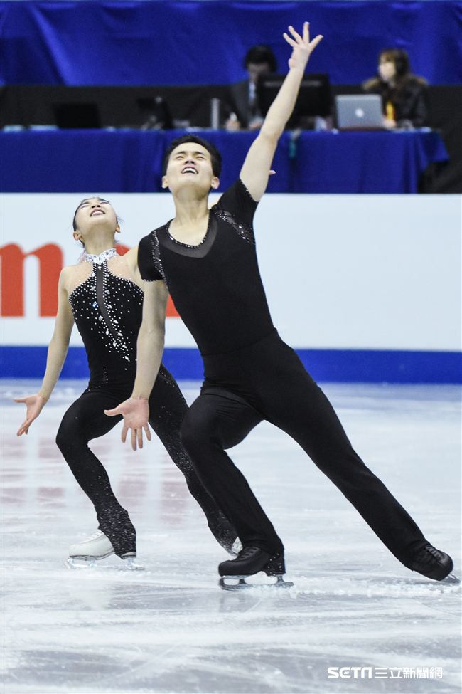 四大洲花式滑冰錦標賽雙人長曲北韓選手廉太鈺、金柱植。 圖／記者林敬旻攝