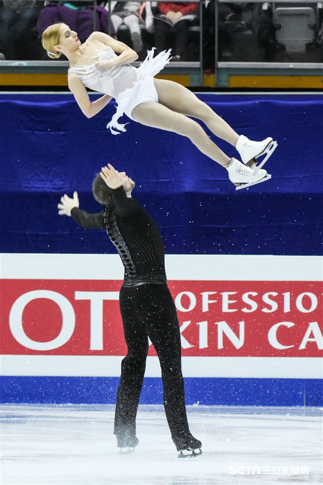 四大洲花式滑冰錦標賽雙人長曲美國選手Tarah Kayne、Danny O''shea。 圖／記者林敬旻攝