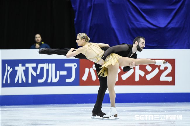 四大洲花式滑冰錦標賽雙人長曲美國選手Ashley Cain、Timothy Leduc。 圖／記者林敬旻攝