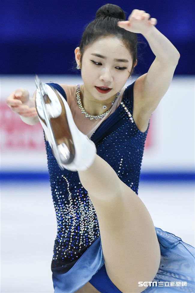 四大洲花式滑冰錦標賽女子長曲南韓選手崔多彬。 圖／記者林敬旻攝