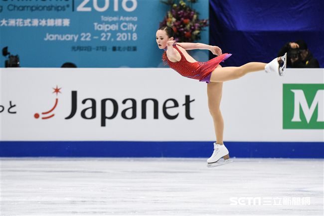 四大洲花式滑冰錦標賽女子長曲美國選手Mariah Bell。 圖／記者林敬旻攝