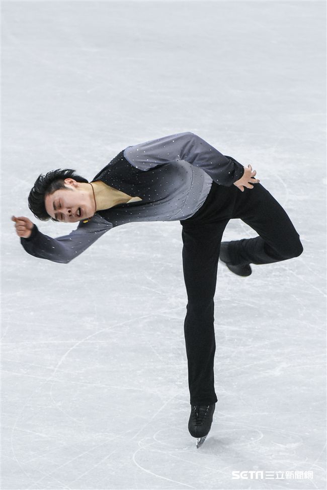 四大洲花式滑冰錦標賽男子長曲日中國選手金博洋。 （圖／記者林敬旻攝）