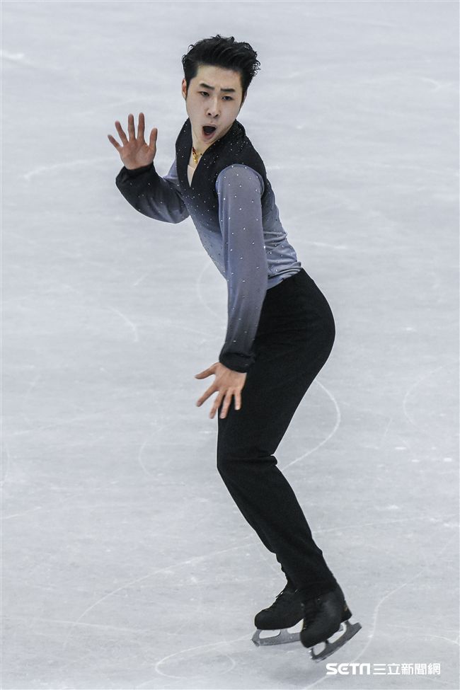 四大洲花式滑冰錦標賽男子長曲日中國選手金博洋。 （圖／記者林敬旻攝）