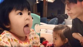 Bo妞模仿修杰楷。(合成圖／翻攝賈靜雯臉書)