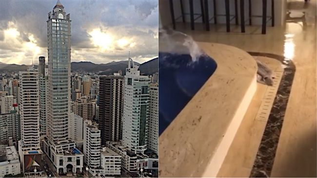 高樓遇強風搖擺！連浴缸水也整個溢出